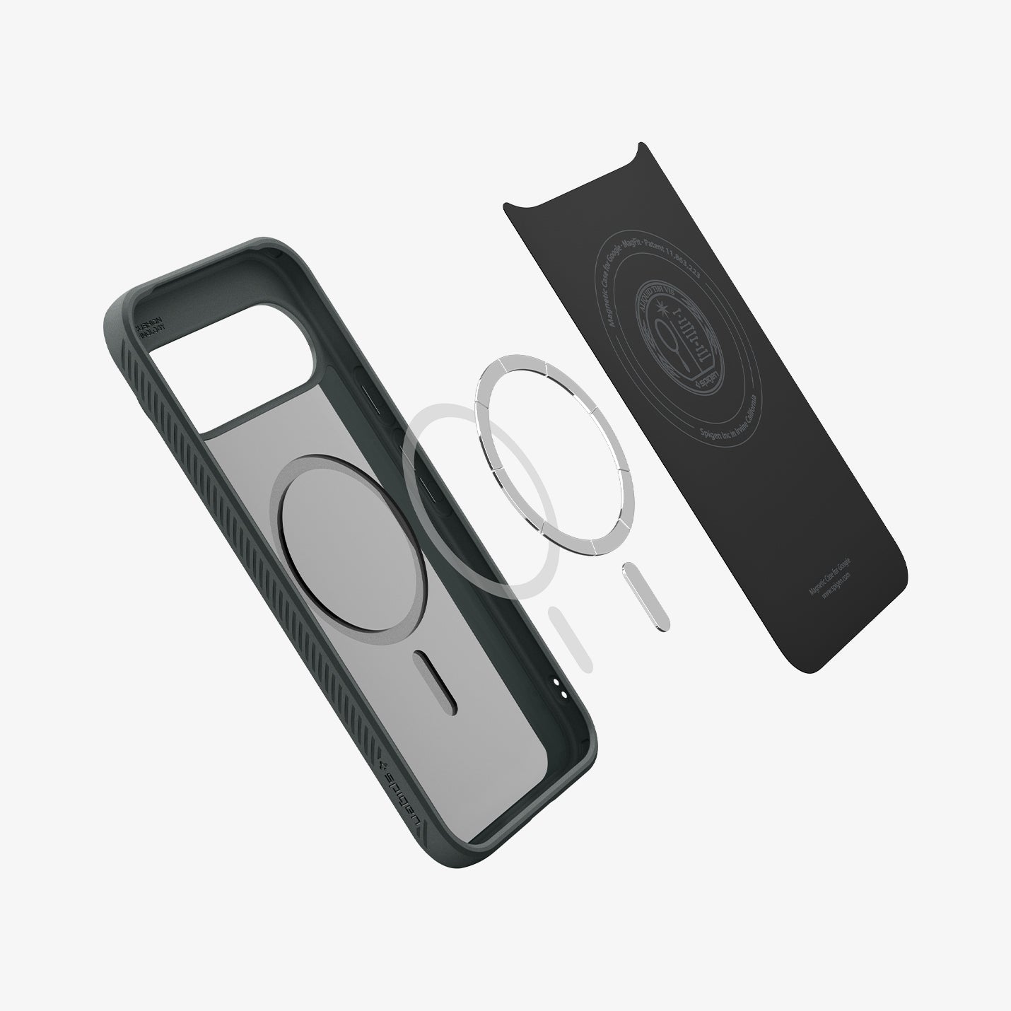 ACS09719 - Pixel 10 Pro XL Case Liquid Air (MagFit) in abyss green showing the magnet ring layers of case