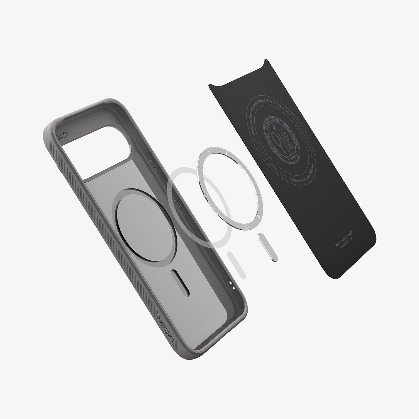 ACS09720 - Pixel 10 Pro XL Case Liquid Air (MagFit) in marble gray showing the inside magnet ring layers