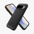 ACS09698 - Pixel 10 / Pixel 10 Pro Case Rugged Armor (MagFit) in black showing the back, front and sides