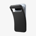 ACS09714 - Pixel 10 / Pixel 10 Pro Case Liquid Air in matte black showing the back with case bending away
