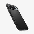 ACS09714 - Pixel 10 / Pixel 10 Pro Case Liquid Air in matte black showing the back and side