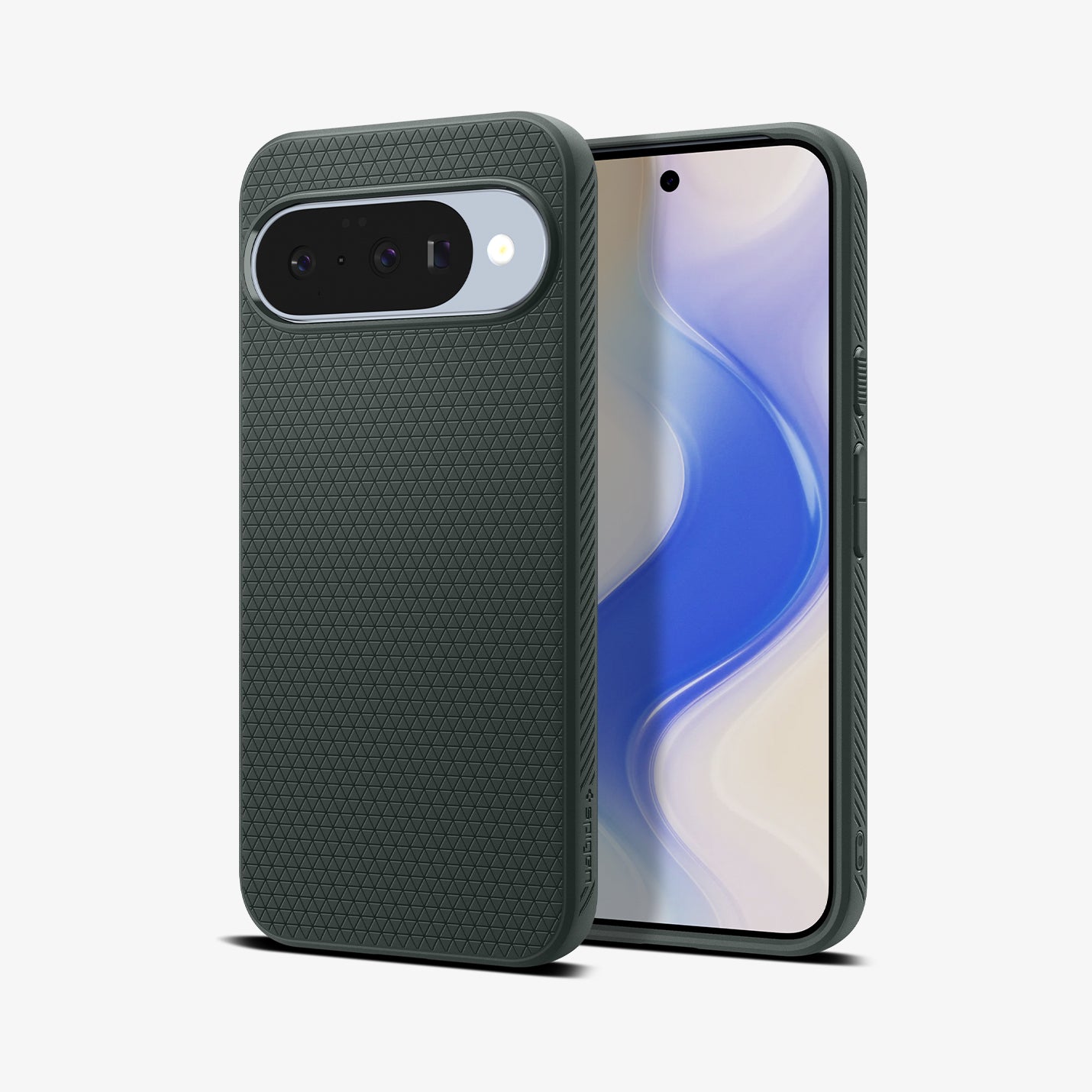 ACS09696 - Pixel 10 Pro Case Liquid Air (MagFit) in abyss green showing the back and front