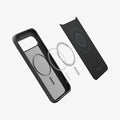 ACS09695 - Pixel 10 / Pixel 10 Pro Case Liquid Air (MagFit) in matte black showing the inside magnet ring layers