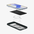 ACS09696 - Pixel 10 Pro Case Liquid Air (MagFit) in abyss green showing the multiple layers of case hovering below the device