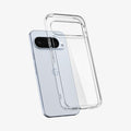 ACS09715 - Pixel 10 / Pixel 10 Pro Case Ultra Hybrid in crystal clear showing the back with case hovering away from device