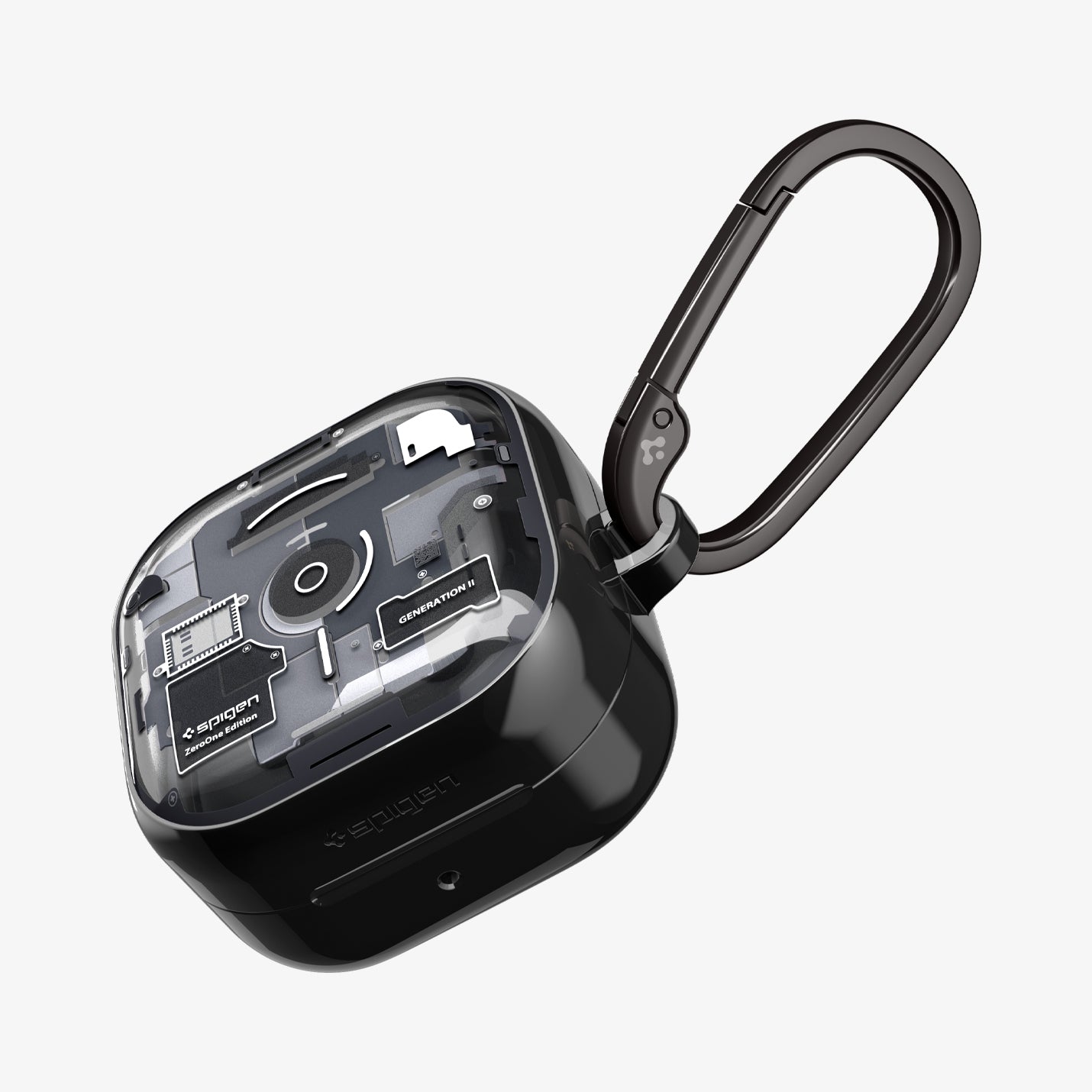 ACS11201 - Galaxy Buds 4 Series - Ultra Hybrid Zero One showing the top, front and carabiner