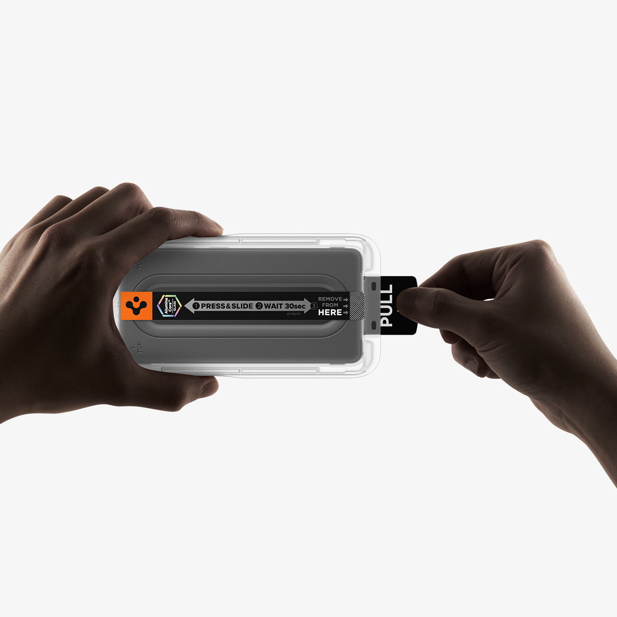 AGL11068 - Galaxy S26 Ultra GLAS.tR EZ Fit Pro showing the installation tray with hand