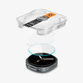 AGL09876 - Galaxy Watch 9 (44mm) GLAS.tR EZ Fit showing exploded view of Galaxy Watch 9 (44mm) EZ Fit applicator tray, glass layers, and watch below