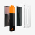 AGL09576 - Galaxy Z Fold 8 Ultra GLAS.tR EZ Fit Pro showing an exploded view of the Galaxy Z Fold 8 Ultra, the privacy glass layer, the release liner, and the installation tray with 