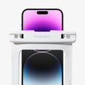 ACS06006 - AquaShield Waterproof Case A601 in White showing the sliding of the device in and out of the waterproof case