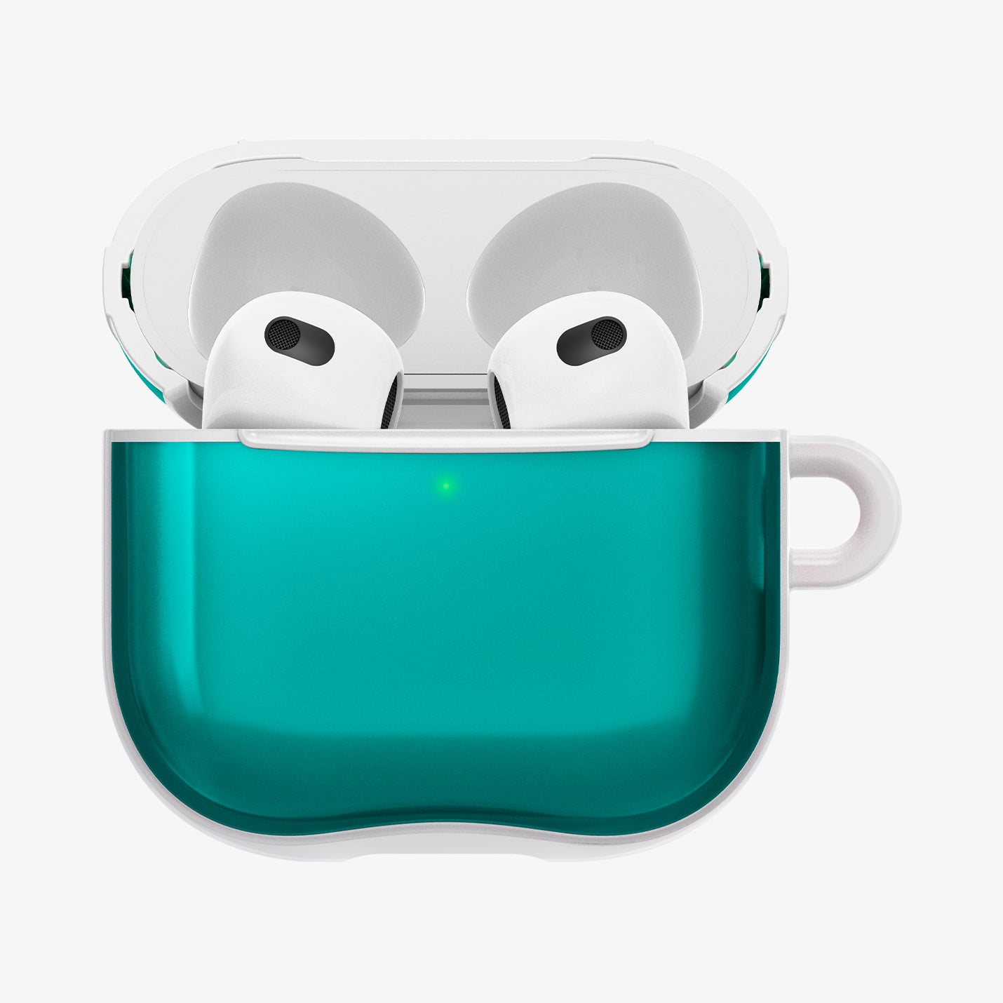 ACS08644 - AirPods 4 Pro / AirPods 4 Classic C1 in Bondi Blue showing the front, half open