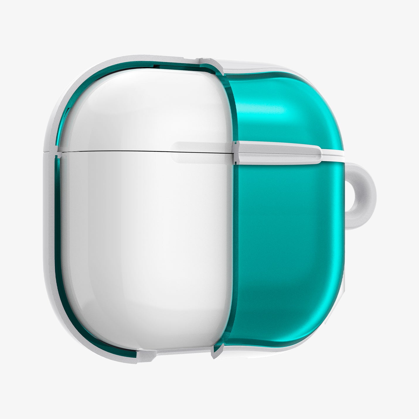 ACS08644 - AirPods 4 Pro / AirPods 4 Classic C1 in Bondi Blue showing the front, cut half open