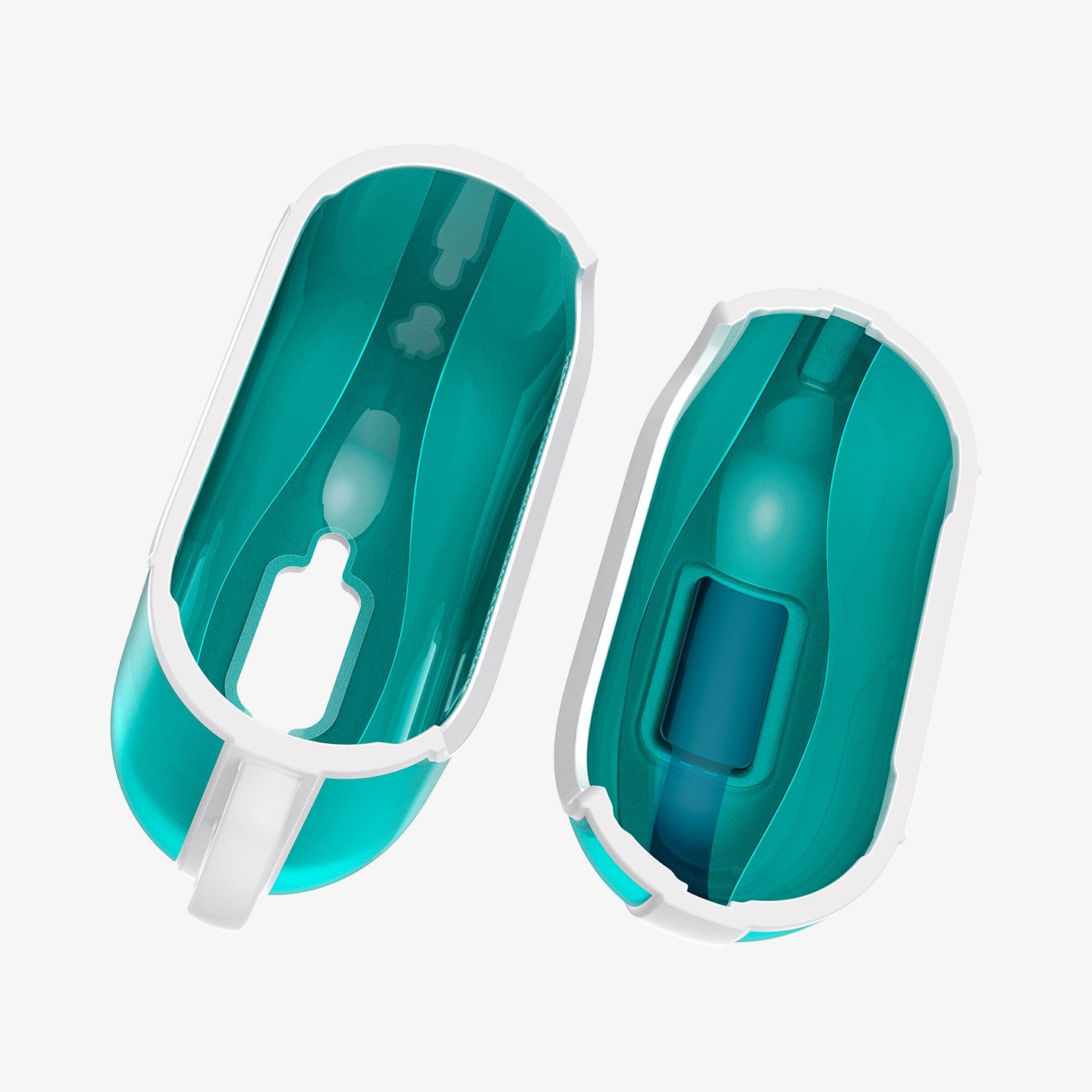 ACS08644 - AirPods 4 Pro / AirPods 4 Classic C1 in Bondi Blue showing the inner top and bottom