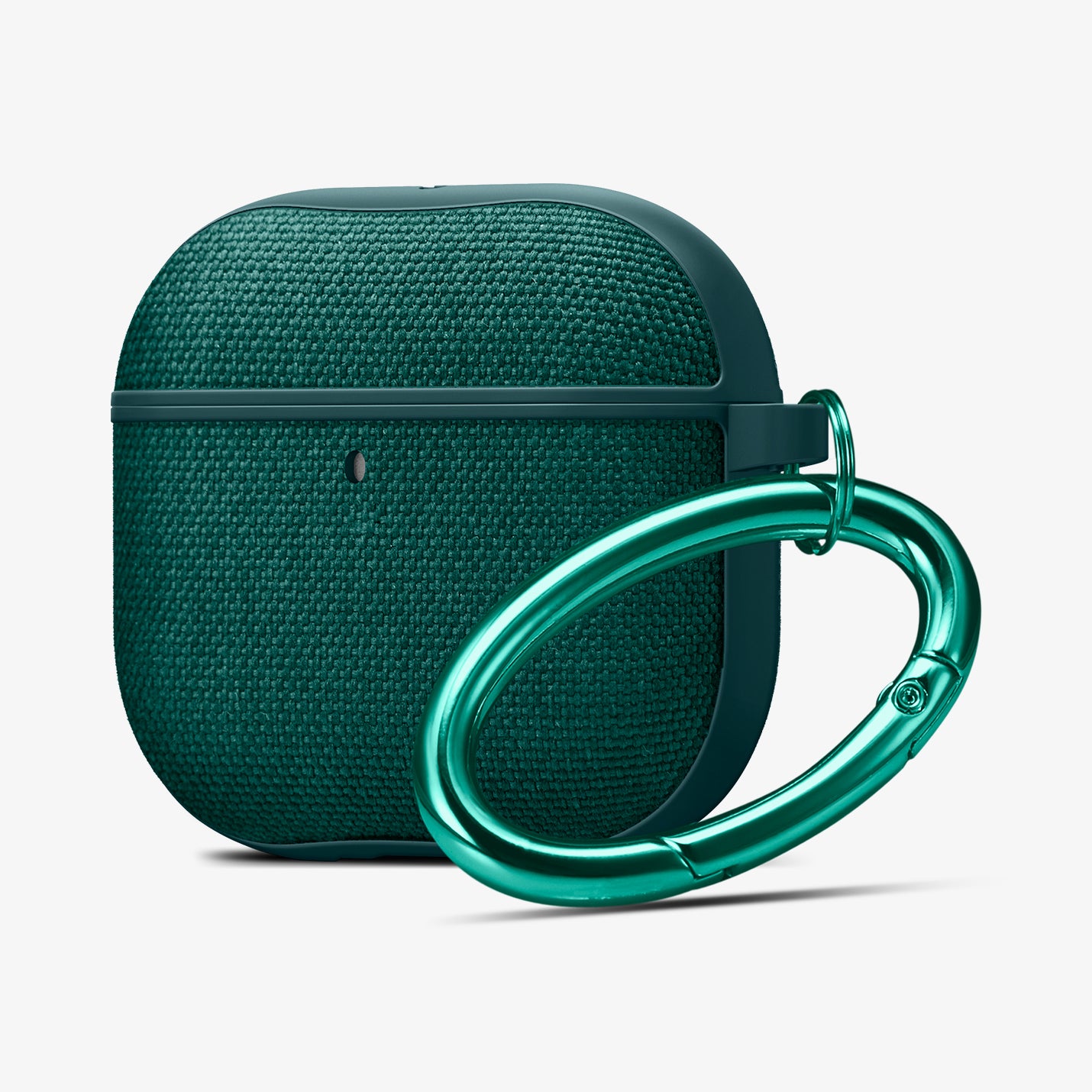 ACS08650 - AirPods 4 Pro / AirPods 4 Case Urban Fit in Midnight Green showing the front and partial side with carabiner