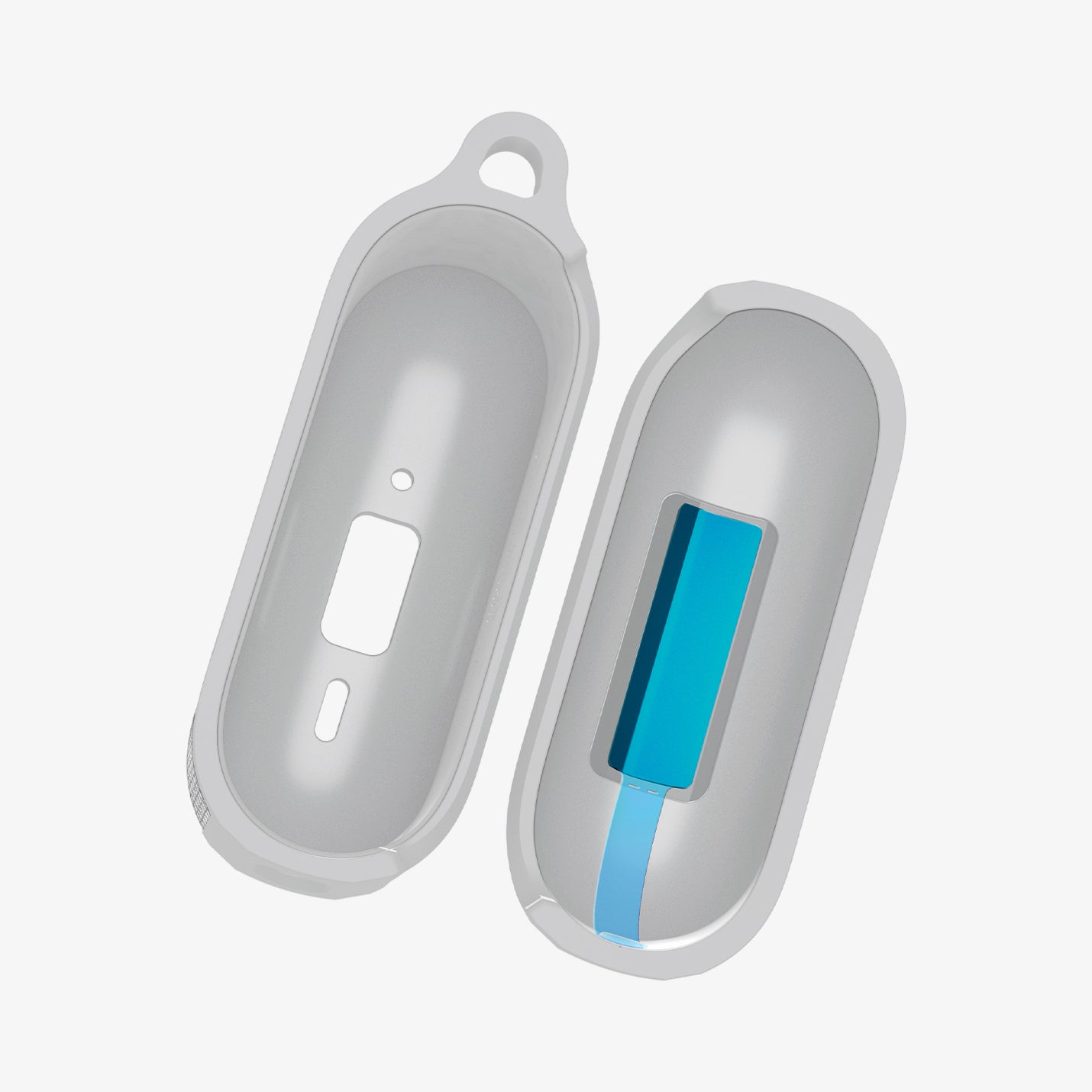ACS11144 - AirPods Pro 3 Classic Fit case interior view showing pre applied adhesive strip for secure scratch free installation