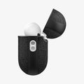 ACS09830 - AirPods Pro 3 Series Urban Fit in Matte Black showing the side with top open and AirPods inside