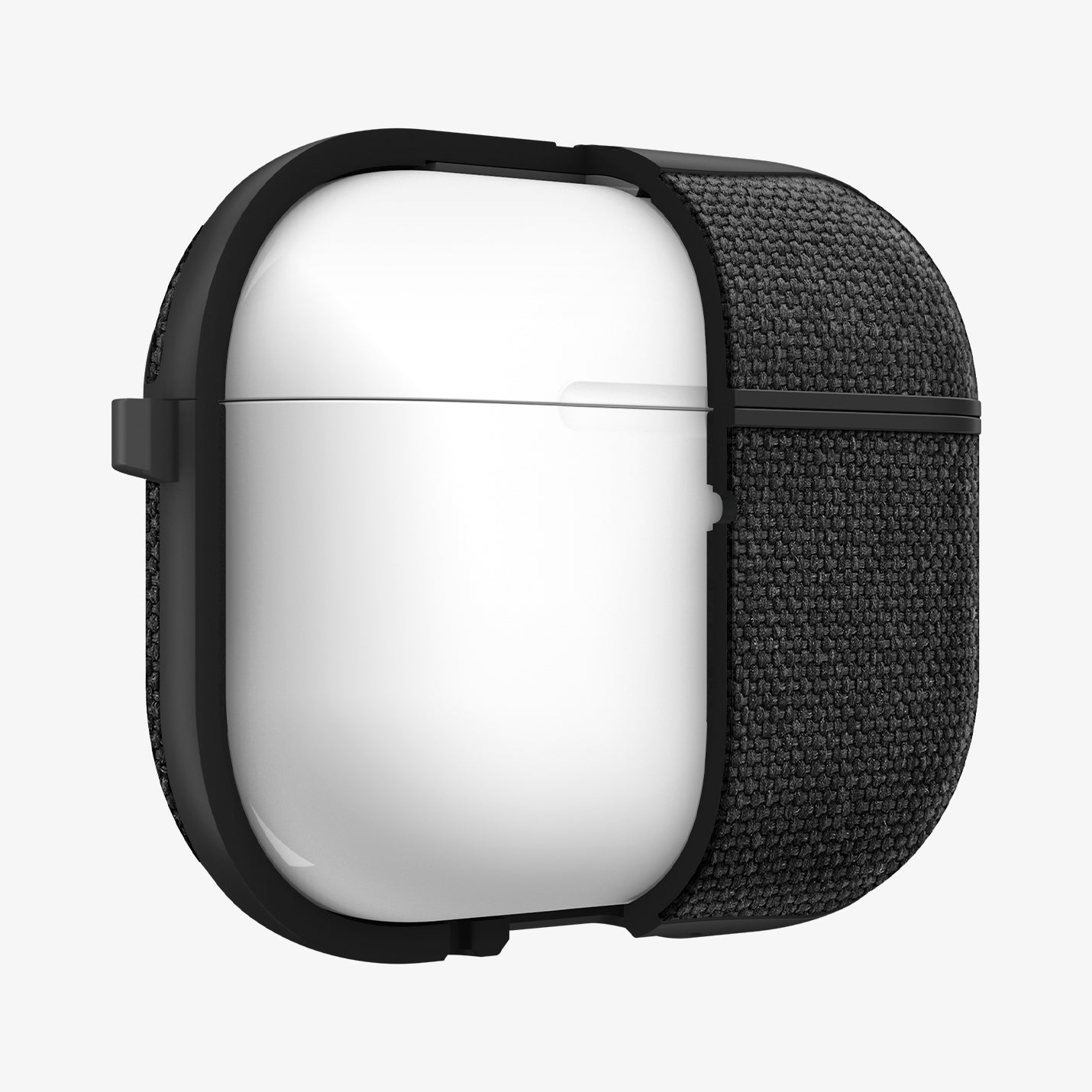 ACS09830 - AirPods Pro 3 Series Urban Fit in Matte Black showing the front with case half cut open