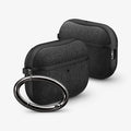 ACS09830 - AirPods Pro 3 Series Urban Fit in Matte Black showing the front and side with carabiner and a second case