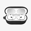 ACS09830 - AirPods Pro 3 Series Urban Fit in Matte Black showing the front with top open and AirPods inside