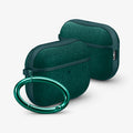 ACS09831 - AirPods Pro 3 Series Urban Fit in Midnight Green showing the front and side with carabiner and a second case