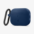 ACS09828 - AirPods Pro 3 Spigen Vault in Navy Blue showing the front and side with carabiner