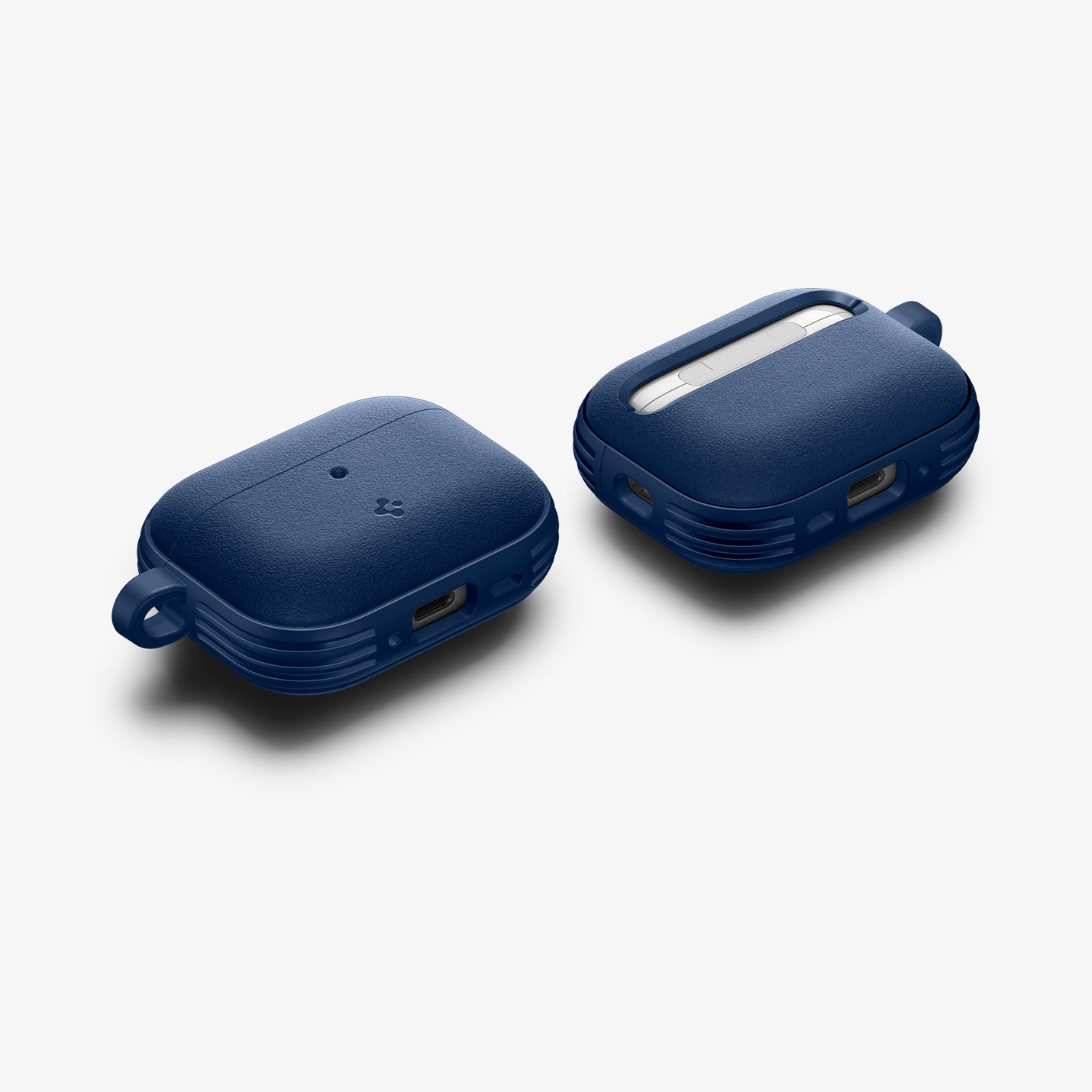 ACS09828 - AirPods Pro 3 Spigen Vault in Navy Blue showing the front, back, sides and bottom
