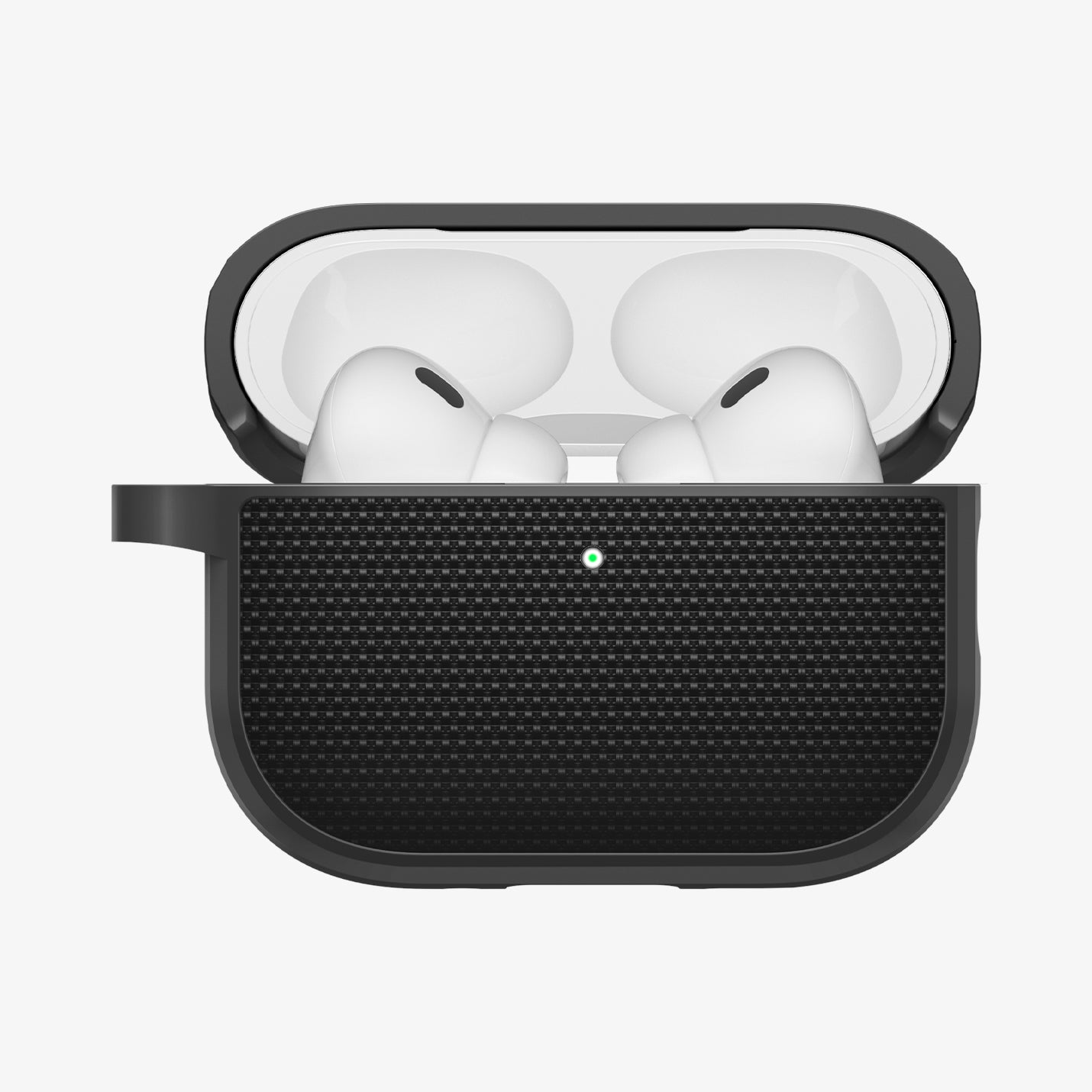 ACS10604 - AirPods Pro 3 Classic Fit in Black showing the front with top open and AirPods inside