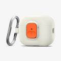 ACS10134 - AirPods Pro 3 Nano Pop in Orange Beige showing the front and side with carabiner