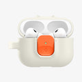 ACS10134 - AirPods Pro 3 Nano Pop in Orange Beige showing the front with top open and AirPods inside