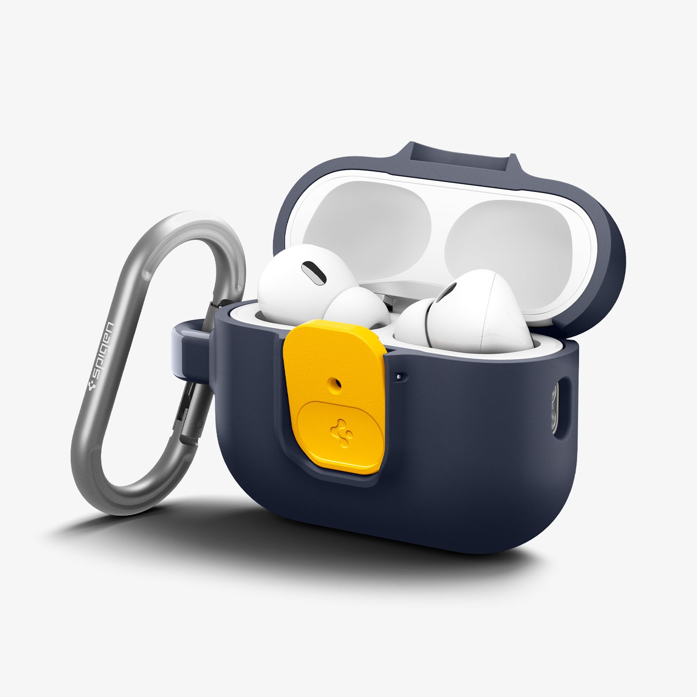 ACS09829 - AirPods Pro 3 Nano Pop in Blueberry Navy showing the front and side with carabiner