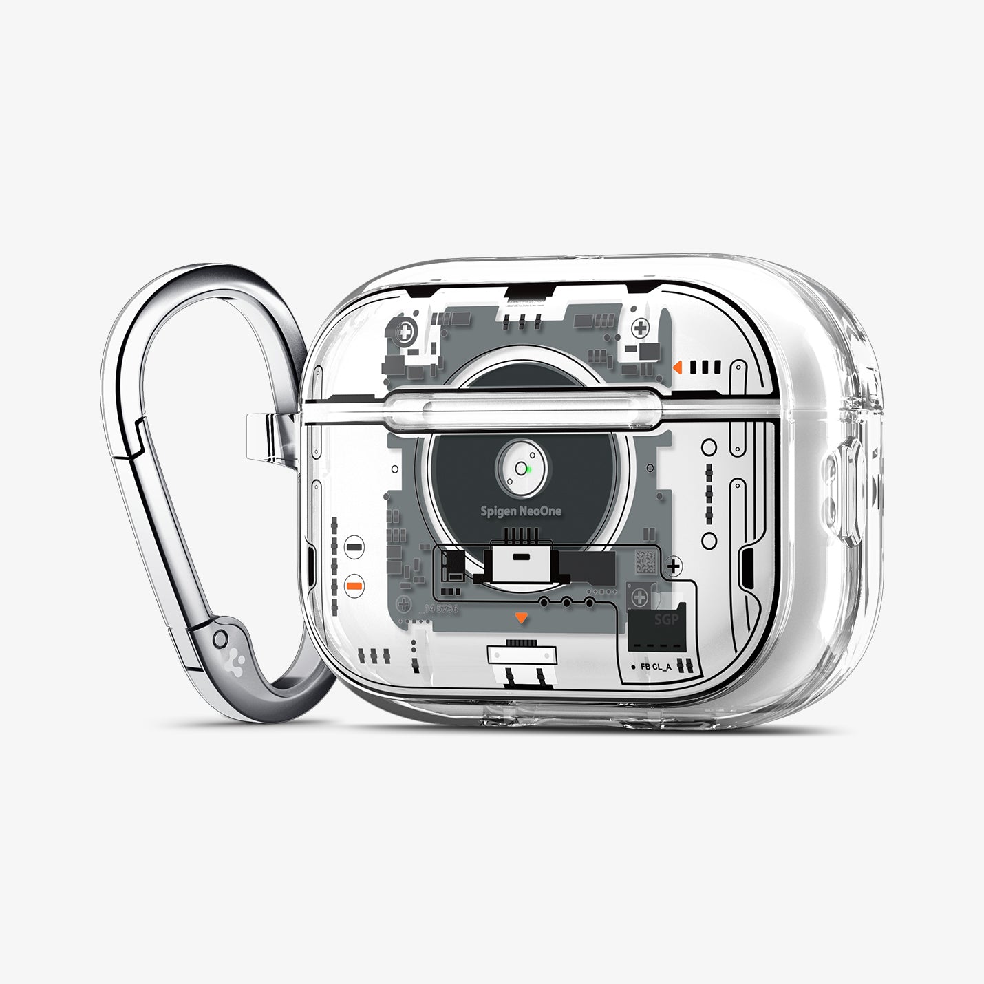 ACS09824 - AirPods Pro 3 Series Ultra Hybrid Neo One (MagFit) showing the front and side with carabiner