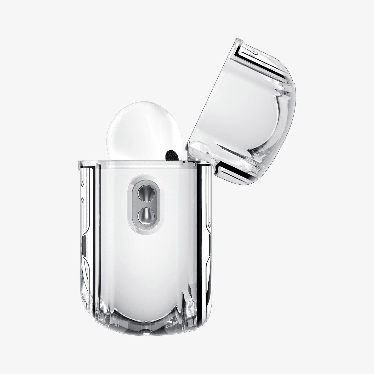 ACS09824 - AirPods Pro 3 Series Ultra Hybrid Neo One (MagFit) showing the side with top open and AirPods inside