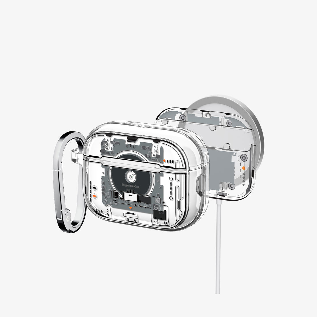 ACS09824 - AirPods Pro 3 Series Ultra Hybrid Neo One (MagFit) showing the front and side with carabiner