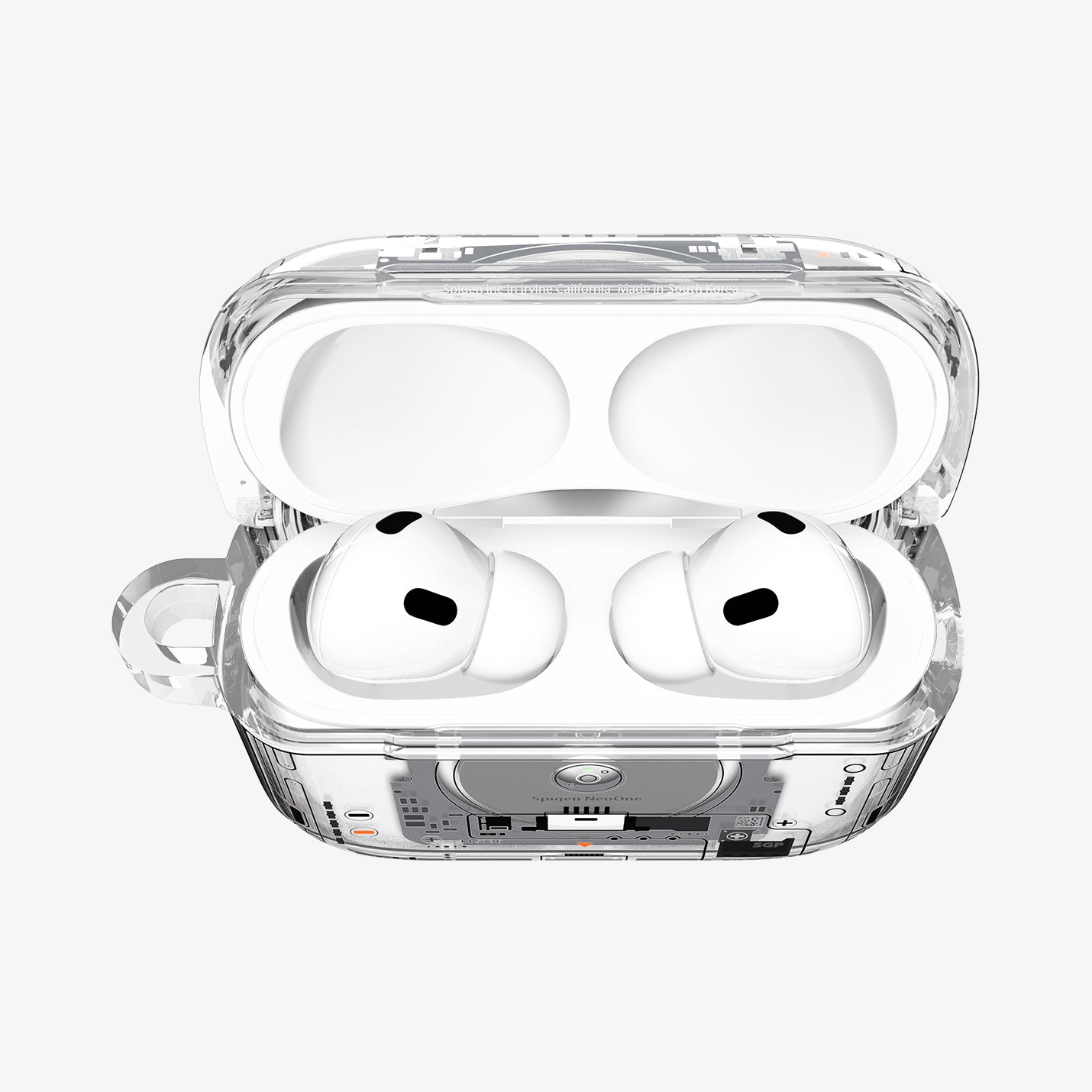 ACS09824 - AirPods Pro 3 Series Ultra Hybrid Neo One (MagFit) showing the front with top open and AirPods inside