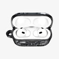 ACS09823 - AirPods Pro 3 Series Ultra Hybrid Zero One (MagFit) in Zero One Black showing the front with top open and AirPods inside