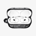 ACS09823 - AirPods Pro 3 Series Ultra Hybrid Zero One (MagFit) in Zero One Black showing the front with top open and AirPods inside