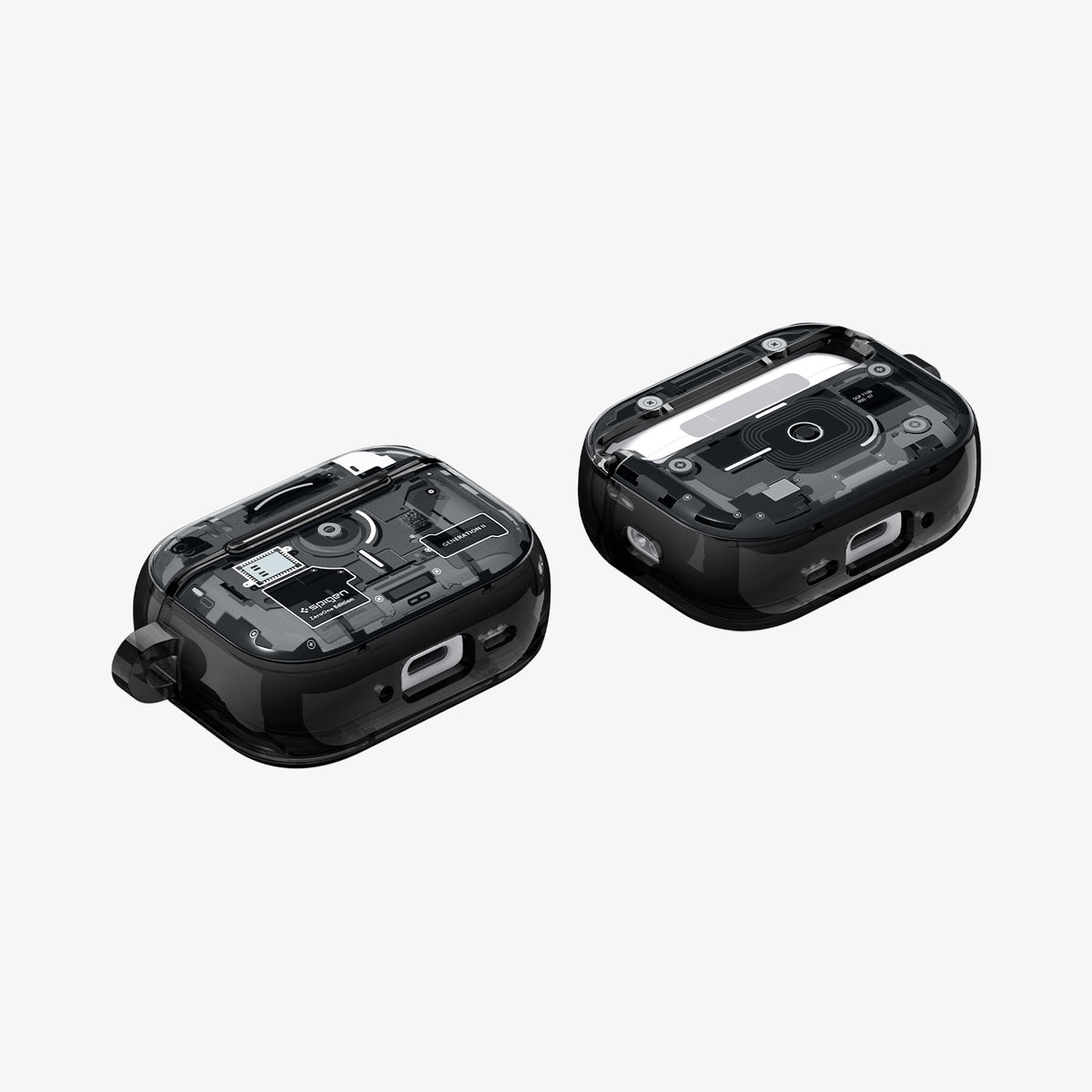 ACS09823 - AirPods Pro 3 Series Ultra Hybrid Zero One (MagFit) in Zero One Black showing front, back and sides