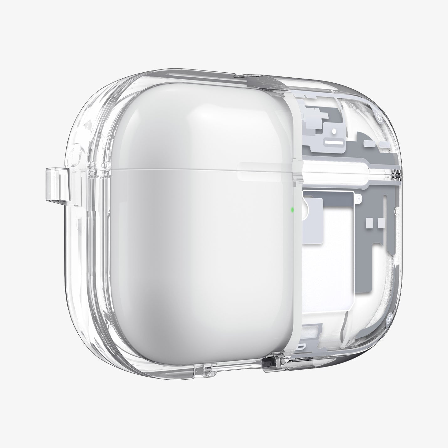 ACS10018 - AirPods Pro 3 Series Ultra Hybrid Zero One (MagFit) in Zero One White showing the front with case cut half open