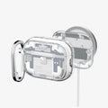 ACS10018 - AirPods Pro 3 Series Ultra Hybrid Zero One (MagFit) in Zero One White showing front, inside with magnets, and magsafe charging stand