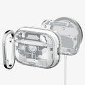 ACS10018 - AirPods Pro 3 Series Ultra Hybrid Zero One (MagFit) in Zero One White showing front, inside with magnets, and magsafe charging stand
