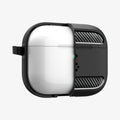 ACS09822 - AirPods Pro 3 Rugged Armor in Matte Black showing the front partially cut open in half