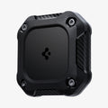 ACS10464 - 4 Pack Apple AirTag Tough Armor IP in Black showing the front and partial side