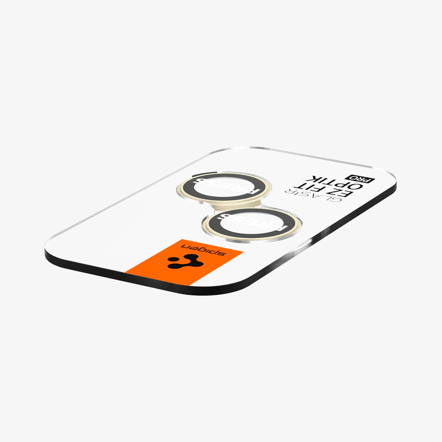 AGL07168 - iPhone 15 Plus Optik Pro EZ Fit Lens Protector in Yellow showing the optic tray with lens