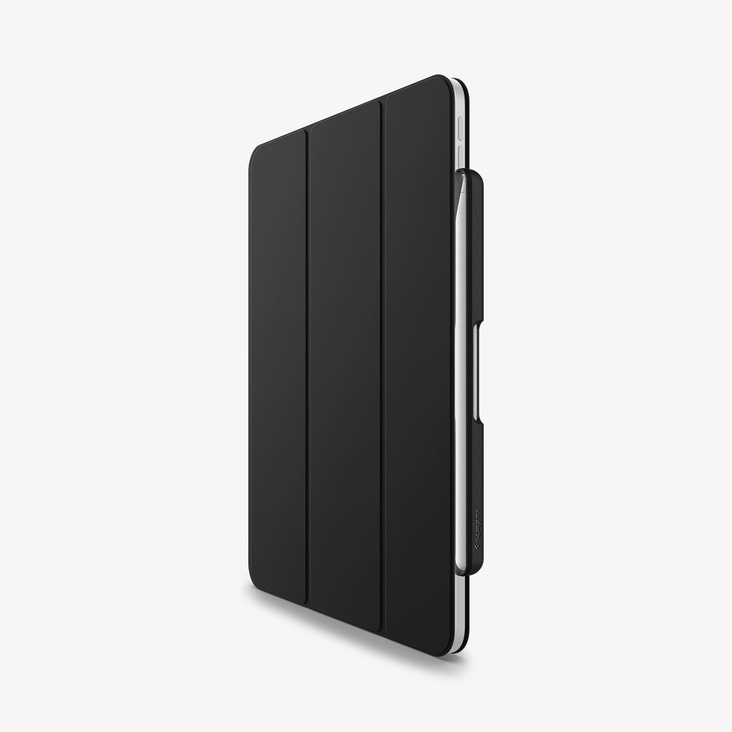 APP04545 - Apple Pencil Holder DA20 in Black showing the side of the holder, front and partial side of the case