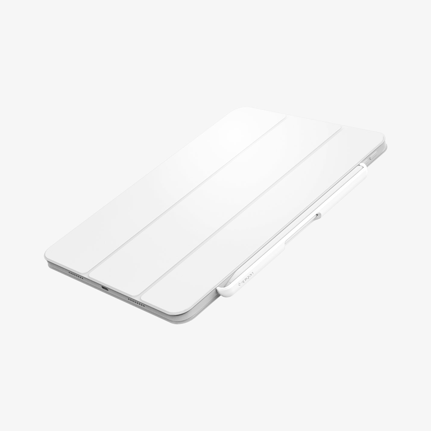 APP06266 - Apple Pencil Holder DA20 in White showing the front of the case, partial side of the holder with pen attached