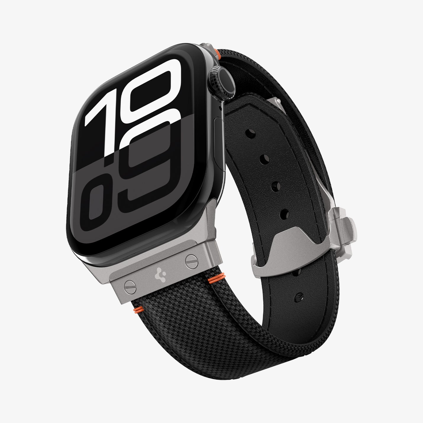 AMP09304 - Apple Watch Ultra (49mm) Classic Fit in Black showing the front, partial side, inner side and bottom