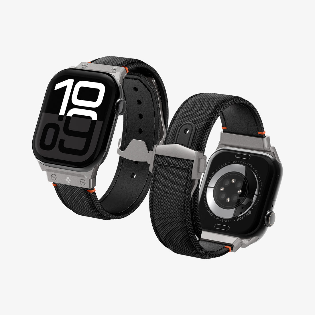 AMP09304 - Apple Watch Ultra (49mm) Classic Fit in Black showing the front, sides and inner bottom