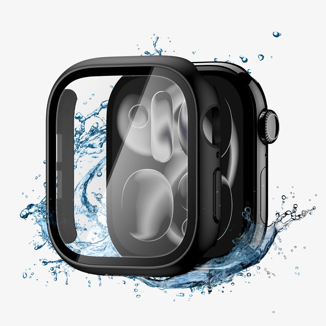 ACS11409 -  Apple Watch Series - Thin Fit 360 | Waterproof Ring Apple Watch 10/11 (46mm) in Black showing side