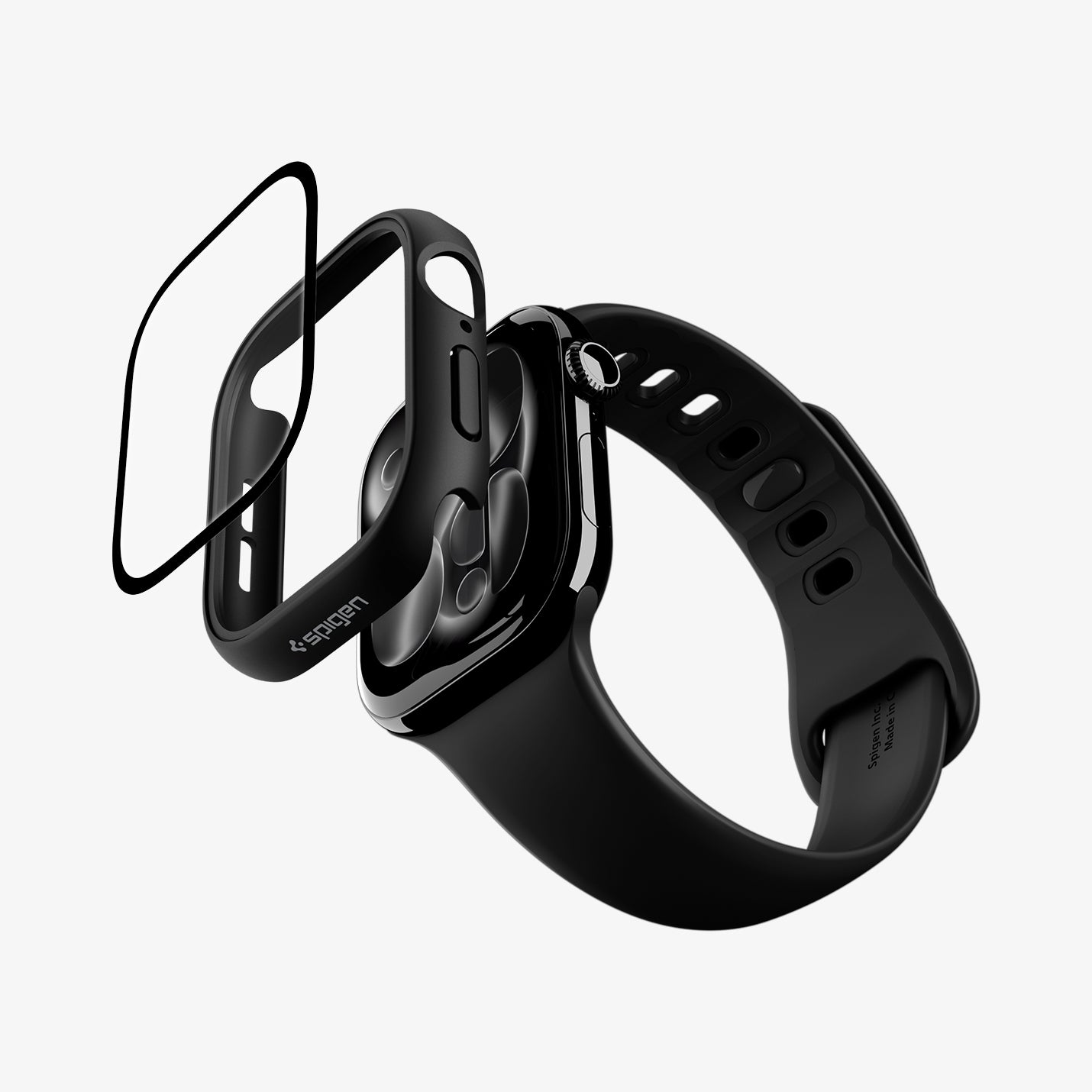 ACS11409 -  Apple Watch Series - Thin Fit 360 | Waterproof Ring Apple Watch 10/11 (46mm) in Black showing side