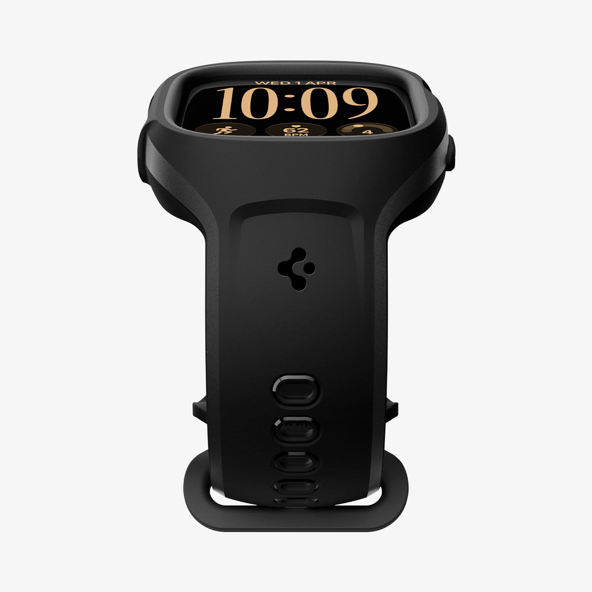 ACS11899 - Apple Watch 12 (46mm) Liquid Air Pro showing a side profile of the integrated watch case and band with a raised protective frame